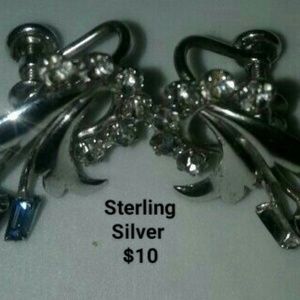 Sterling silver, clip-on earrings